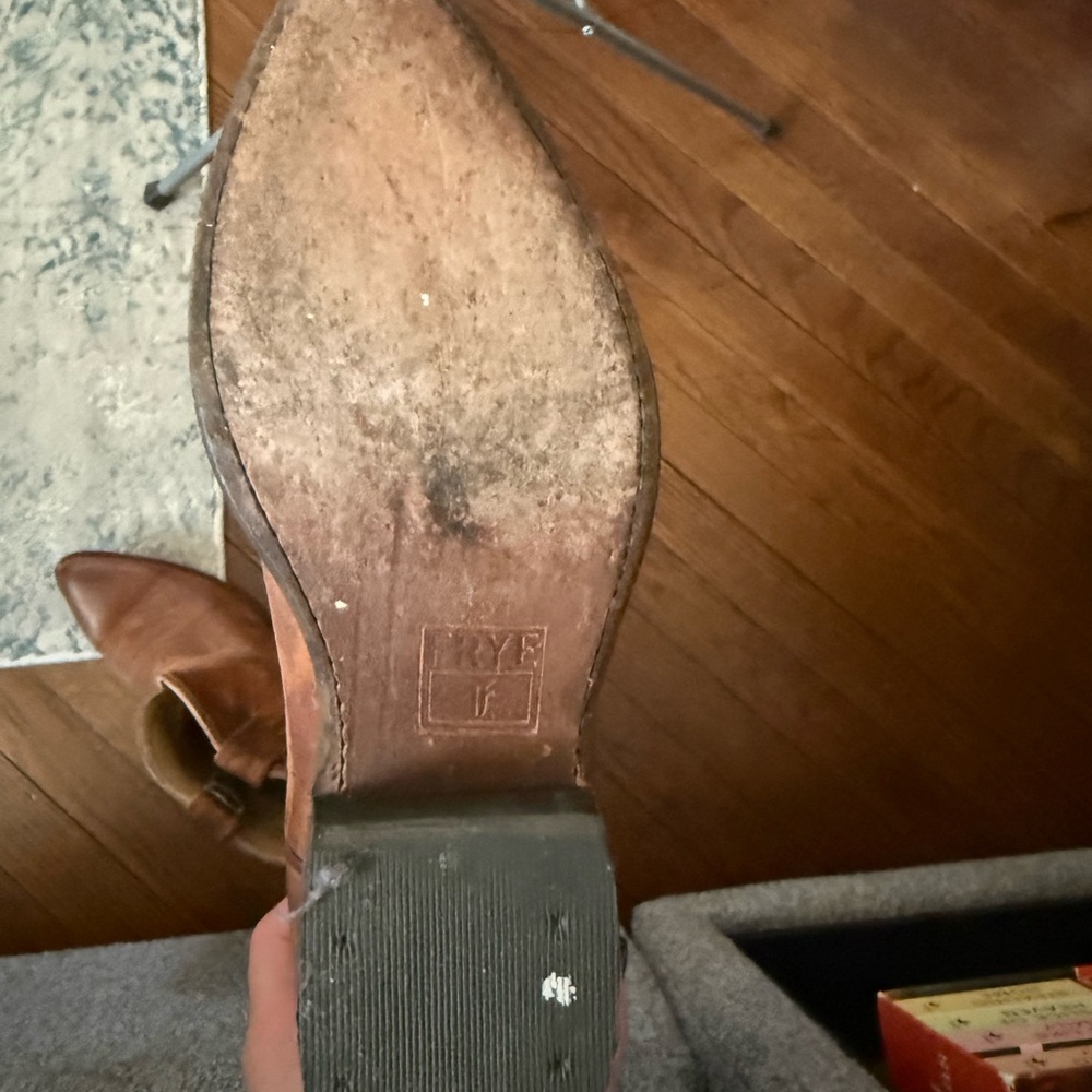 Frye Tan Leather Cowboy Boots - Picture 9 of 12